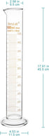 Stonylab 1-Pack Graduated Cylinder, Borosilicate Glass, 1000 ml Heavy Wall Measuring Cylinder