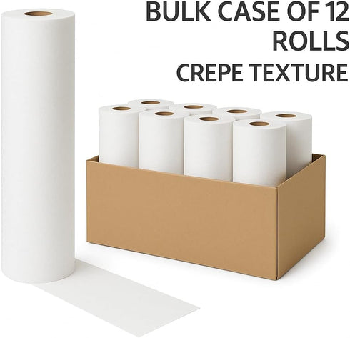 DR. DUNLEY 21 125 Pack 12 Crepe Exam Table Paper, x of Rolls Soft, Durable Medical Exam Paper for Tables Strong