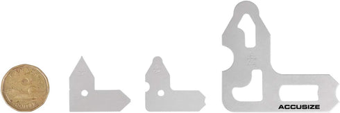 Accusize Industrial Tools 25 Pc Radius Gage Set with Holder, Fractional 1/64-1/2'' Gages, 3602-5021