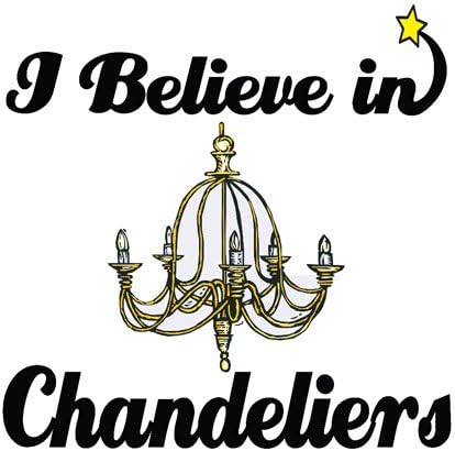 3dRose 8 Inch I Believe in Chandeliers Ceramic Tile