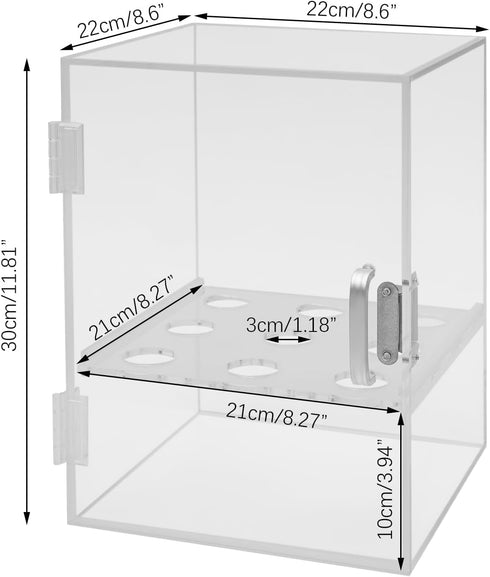 Mlonausz 9 Ice Cream Cone Display/Storage Case Cabinet Acrylic Waffle Cone Holder Holes