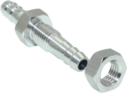 Beduan 1/4" Stainless Steel Thru-Bulk Hose Barb Straight Hex Union Bulkhead Fitting