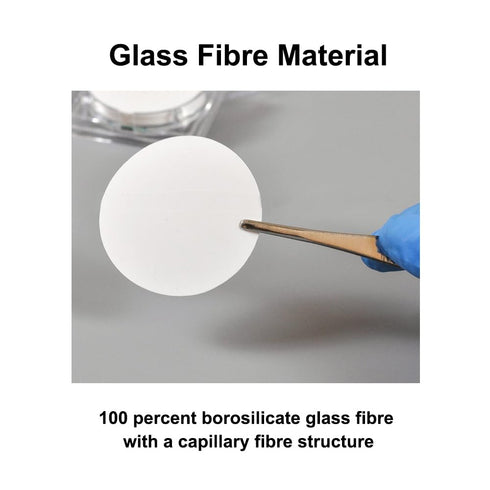 BE-TOOL 50pcs 47mm, 0.22m, PM10 Glass Fibre Microporous Filter Membrane, Diameter Aperture Air Membrane Filters for TPS