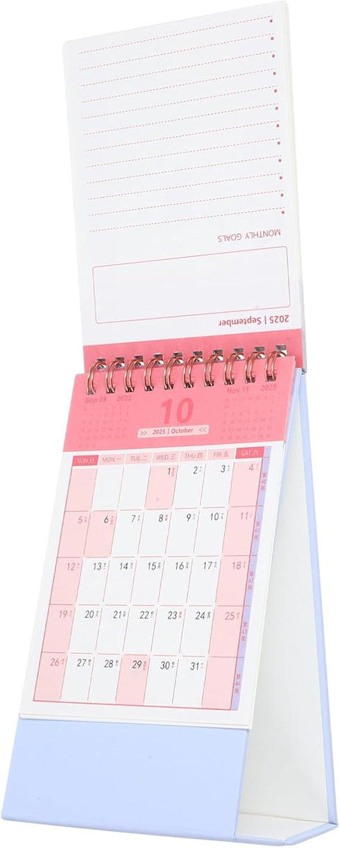 LALAFINA Spiral Binding Desk Calendar Minimalist Small Calendar for Monthly Design Convenient Manual