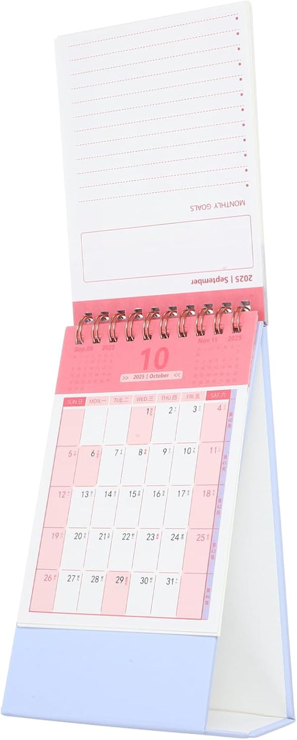 LALAFINA Spiral Binding Desk Calendar Minimalist Small Calendar for Monthly Design Convenient Manual
