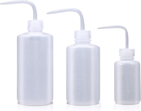 Wash Bottle, 3 Pack LDPE Squeeze Bottles, Safe Plastic Watering Bottle for Lab, Chemistry, Industry & Gardening