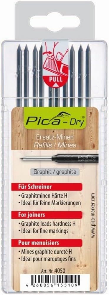 Pica Dry Graphite H Leads, Pack of 10 with Blister Pack