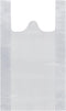 T Shirt Bags - Plastic Bags with Handles for Grocery and Retail Shopping, 12x20 Inch (Silver, 50pcs)