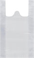 T Shirt Bags - Plastic Bags with Handles for Grocery and Retail Shopping, 12x20 Inch (Silver, 50pcs)