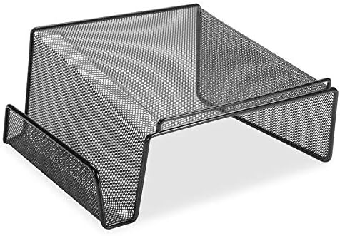 Lorell 11.1" 10.1" 5.3", Mesh Steel Office Phone Stand for Desk, Angled with Storage Slot, x x Black