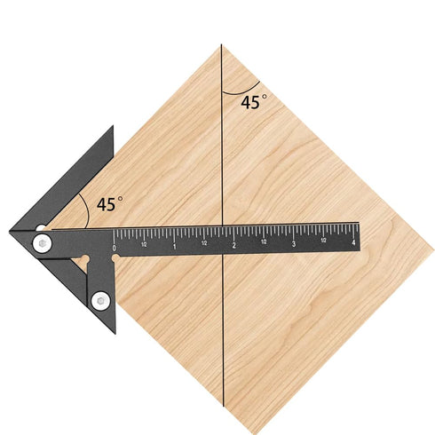 Aluminum Imperial Circle Center Positioning Ruler, 45/90 Degree Positioning, Multi-Function Arrow Ruler, High-Precision