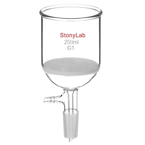 StonyLab Borosilicate Glass Buchner Funnel with Coarse Frit (G1), 76mm Inner Diameter, 250ml