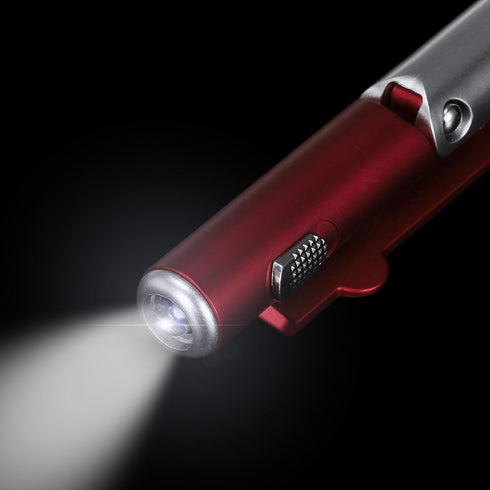 MECCANIXITY Multifunction Stylus Pen, Capacitive Touch Screen Ballpoint Pens with LED Light, Red, Foldable Phone Holder