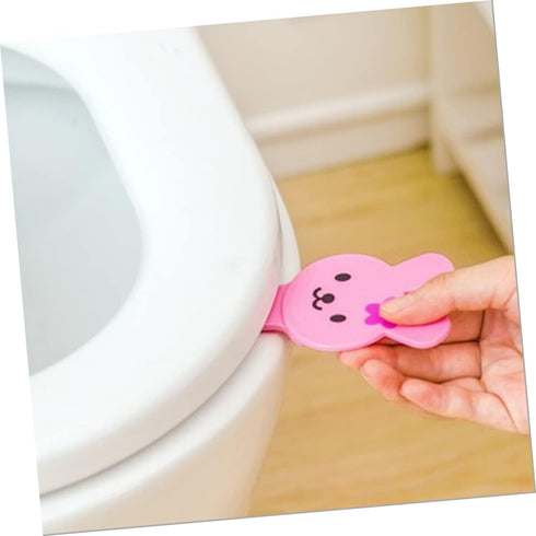 4Pcs Cartoon Toilet Lifter Handle Colorful Plastic Toilet Seat Lifter for Boy Girl and Seniors Easy One-finger