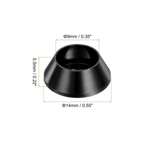 MECCANIXITY M5 Cone Cup Washers,Anodized Aluminum Gaskets Cup Head Washer Gasket for Screw RC/FPV/PC/Drone/Mechanical Accessories Model Parts, Pack of 60 (Black)