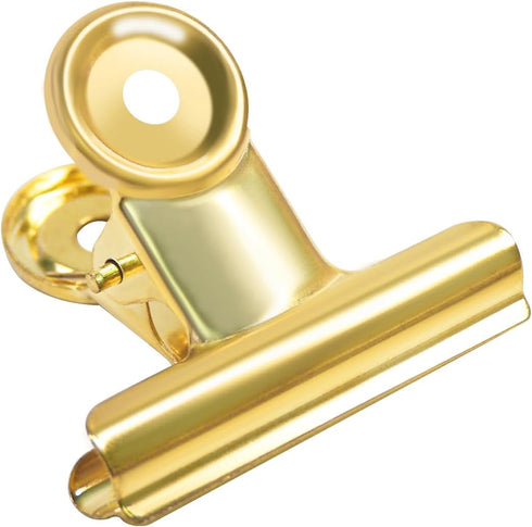 Gold Bull Hinge Paper Clips, Coideal 10 Pack, 2 Inch Stainless Steel Large Metal Binder Clips for Office Supplies