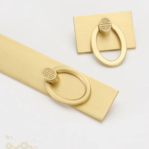 Aoleegatt Hardware(4147-S-Copper Gold Cabinet Pulls Solid Zinc Alloy Kitchen Cupboard Single Hole for Bedside Table