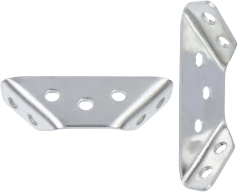 24pcs Universal Stainless Steel Furniture Corner Connectors Silver Triangular Support Brackets Small Angle Corner