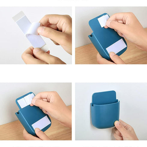 Oxxggkao Wall Mount Phone Holder Multifunction Design Stores Phone, Remote, Pencil for Home, Office, Bedroom, Bathroom