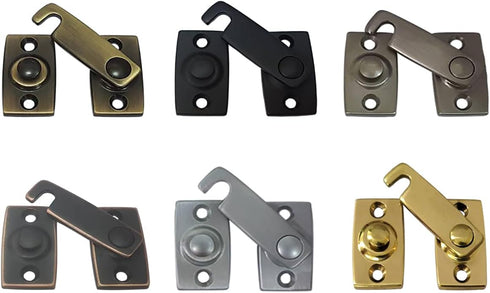 7/8" 2-3/32", 1 Pack, QCAA Solid Brass Shutter Bar/Door Latch, x Matte Black, Made in Taiwan