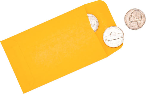 ESSENTIAL #1 500 Piece Coin Envelopes - 2.25" x 3.5" with Gummed Flap for Home and Office Use (Brown)
