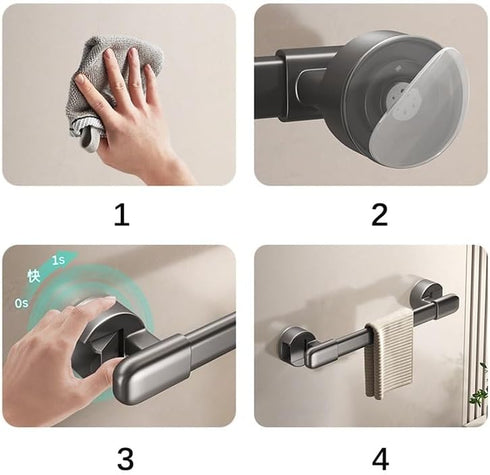 Generic Bar(1ft) Removable Suction Cup Grab Bar for Shower - Strong Hold Bathroom Grab Bar - for Showers, Windows