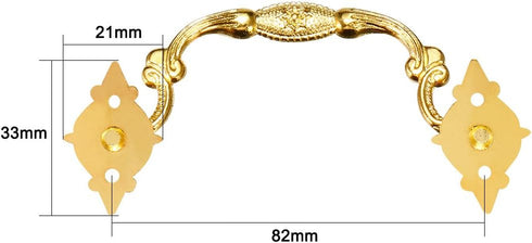 uxcell Iron Spray-Paint Drawer Box Case Ring Pull Handle Gold Tone 5 Pack, 104mmx48mm