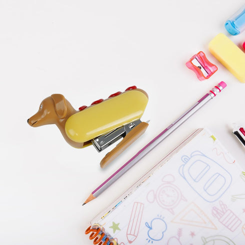 Mini Stapler for Kids, Novelty Hotdog Desktop Stapler with 1000PCS Staples, 12 Sheets Capacity