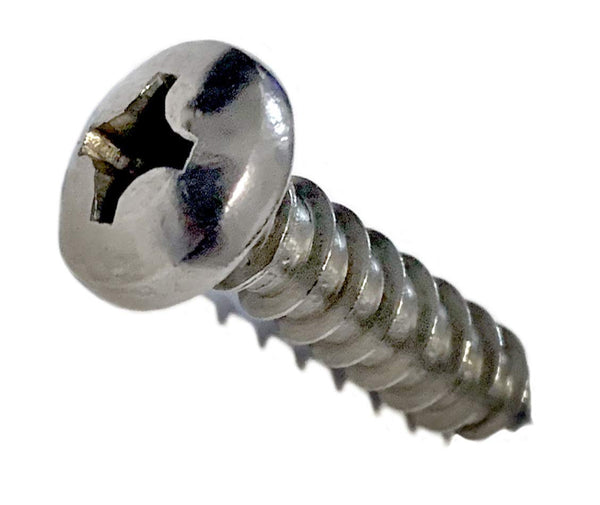 #8 x 1 Stainless Steel Pan Head Sheet Metal Screws - Full Thread, Phillips Drive, 100 Pieces by Marine Bolt Supply