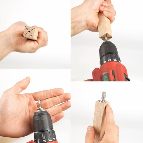 Toolcool Dowel Maker Accessories, Stock Holder Screw Nail Drill Adapter for Attaching Stock to The Drill