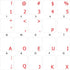 4Keyboard Dvorak Simplified Keyboard Stickers with RED Lettering ON Transparent Background