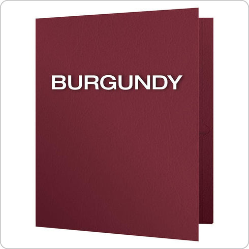 Oxford Twin-Pocket Folders, Burgundy, Textured Paper, Letter Size, Box of 25, Holds 100 Sheets