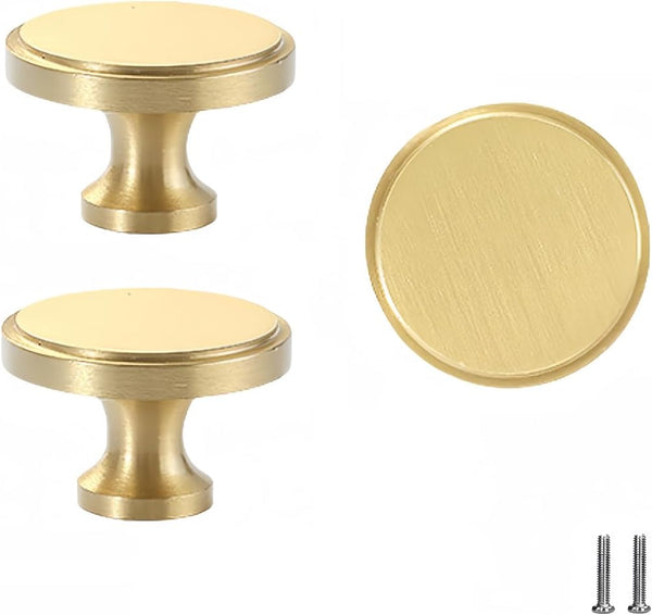 SANCHAKOU Closet Pulls 2Pcs Brass Cabinet Door Bedside Table Handle Drawer Wardrobe Cabinet
