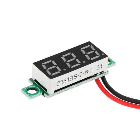 5Pcs 2 Wire 0.28inch Voltage Tester, Mini DC Voltmeter with Red LED Display for Cars/Motorcycles