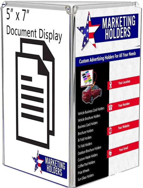 Marketing Holders 3 5 7 Inch Sided Sign Holder Multi Panel Menu Ad Display Frame Each Side Holds x Flier Table Tent