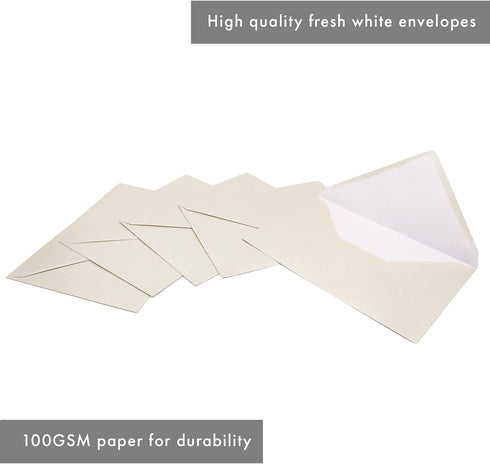 Pukka Pad, Carpe Diem Gummed Envelopes for Greeting Cards - Pack of 25 Fresh White A2 Envelopes, 4.38 x 5.75 in