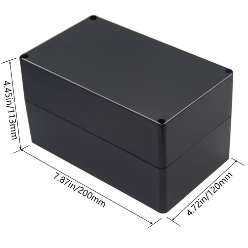 Project Box IP65 Waterproof Junction Box, Black ABS Plastic Electrical Boxes DIY Project Case Power Enclosure