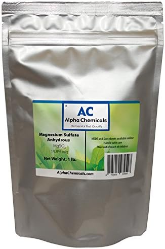 Magnesium Sulfate Anhydrous - 19.8% Mg, 26% Sulfur - 1 Pound