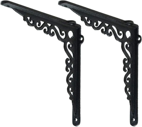 Sungmor Cast Iron Heavy Duty Shelf Brackets - Rustproof Sturdy 90 Right