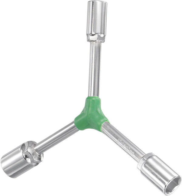 Y-Shaped 3 Way Socket Wrench, 12mm 14mm 17mm, 4-inch Length, CR-V Hex Spanner Repair Tool, 1-Piece