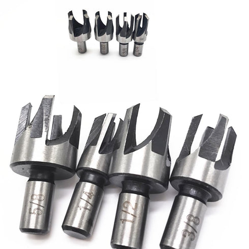8Pcs Wood Plug Cutter Drill Bit Set, High Carbon Steel Titanium Coated Woodworking Chamfer Bits