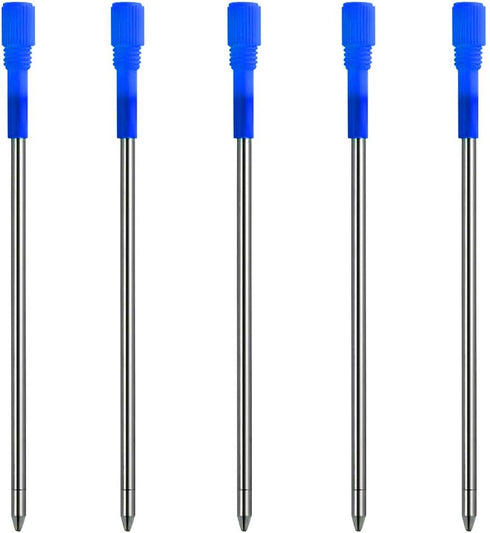 DUNBONG Black and Blue Ink Pen Refills, Replacement Metal Ballpoint Refill 3.2 in for Big Diamond or Crystal Pen, Pack