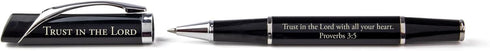 Deluxe Scripture Pens - Trust in the Lord, Triangle Barrel Ballpoint Pen With Extra Blue & Black Ink, Inspirational Christian Pens with Gift Box, Gifts For Christian Men, Women & Pastor Gifts by TREE OF LIFE REV. 22:14