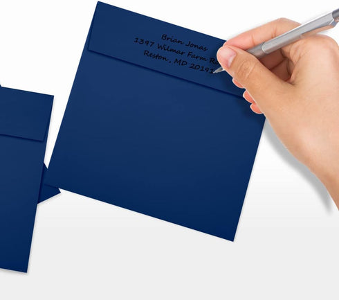 LUXPaper Square Invitation Envelopes, Peel & Press, 6" x 6", Navy Blue, 80lb. Text, 50 Qty
