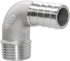 Joywayus Stainless Steel Hose Fitting, 90 Degree Elbow, 5/8" Barb x 1/2"NPT Male Pipe for Water/Fuel/Air