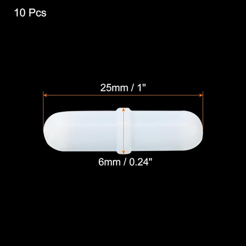 MECCANIXITY Magnetic Stirrer Mixer - 25mm/1" PTFE Coating Stir Bar Rod for Laboratory, Pack of 10