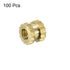 uxcell Knurled Insert Nuts, 100Pcs M2 x 3mm Length, 3.2mm OD Female Thread Brass Insert for 3D Printer