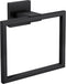 Hand Towel Holder for Bathroom, Matte Black Square Wall Mount Towel Rings, SUS 304 Stainless Steel Shower Hanger