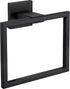 Hand Towel Holder for Bathroom, Matte Black Square Wall Mount Towel Rings, SUS 304 Stainless Steel Shower Hanger