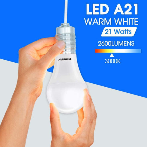 Dimmable A21 LED Bulb 2-Pack, 2600LM Super Bright Light Bulbs, 20W=150W, Warm White 3000K, UL Listed, E26 Base
